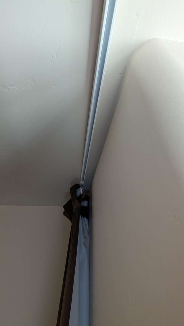 Curtain track mounting detail