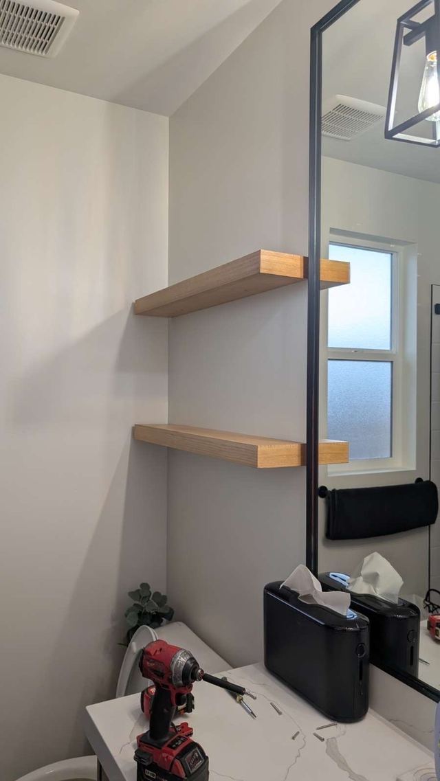 Floating shelf installation