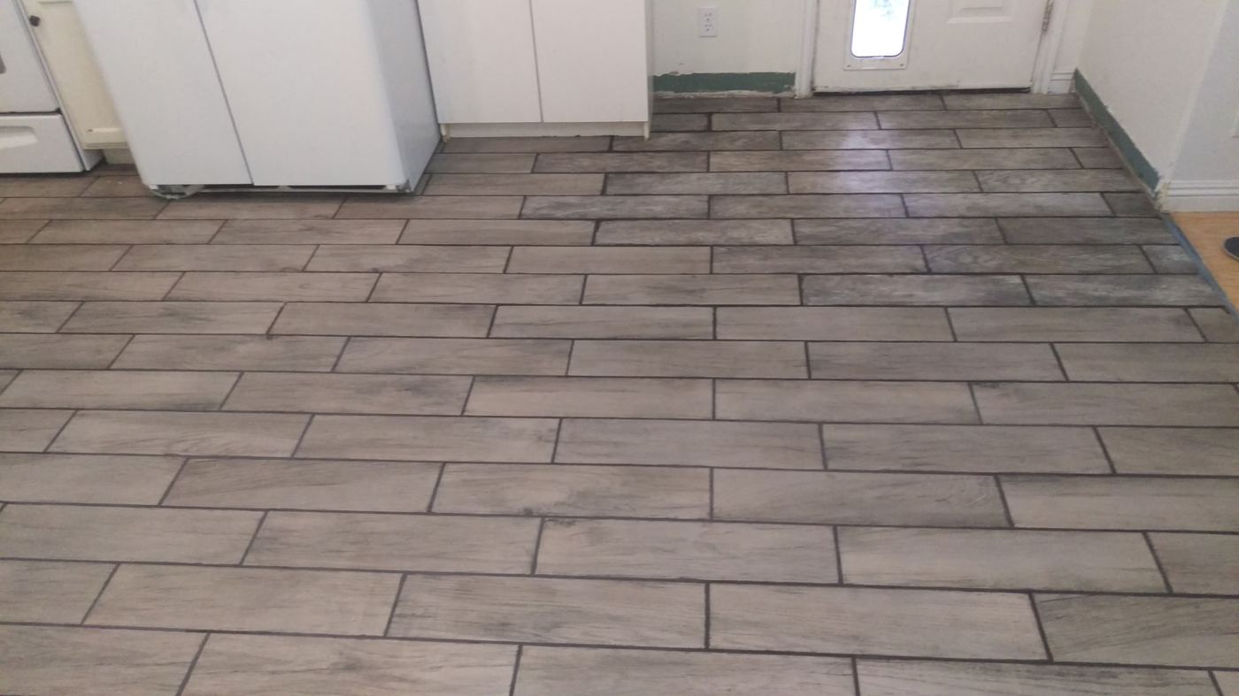 Finished tile flooring