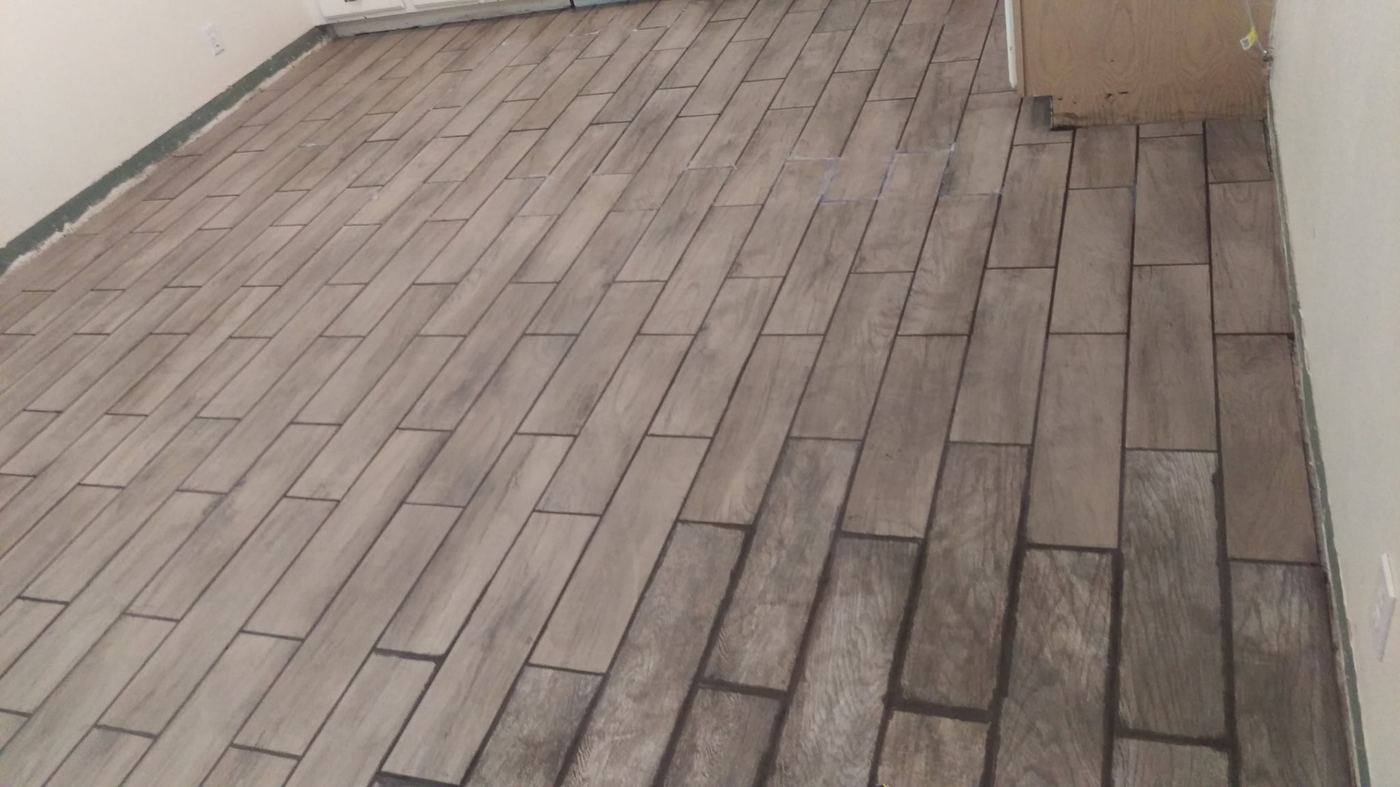 Finished tile flooring