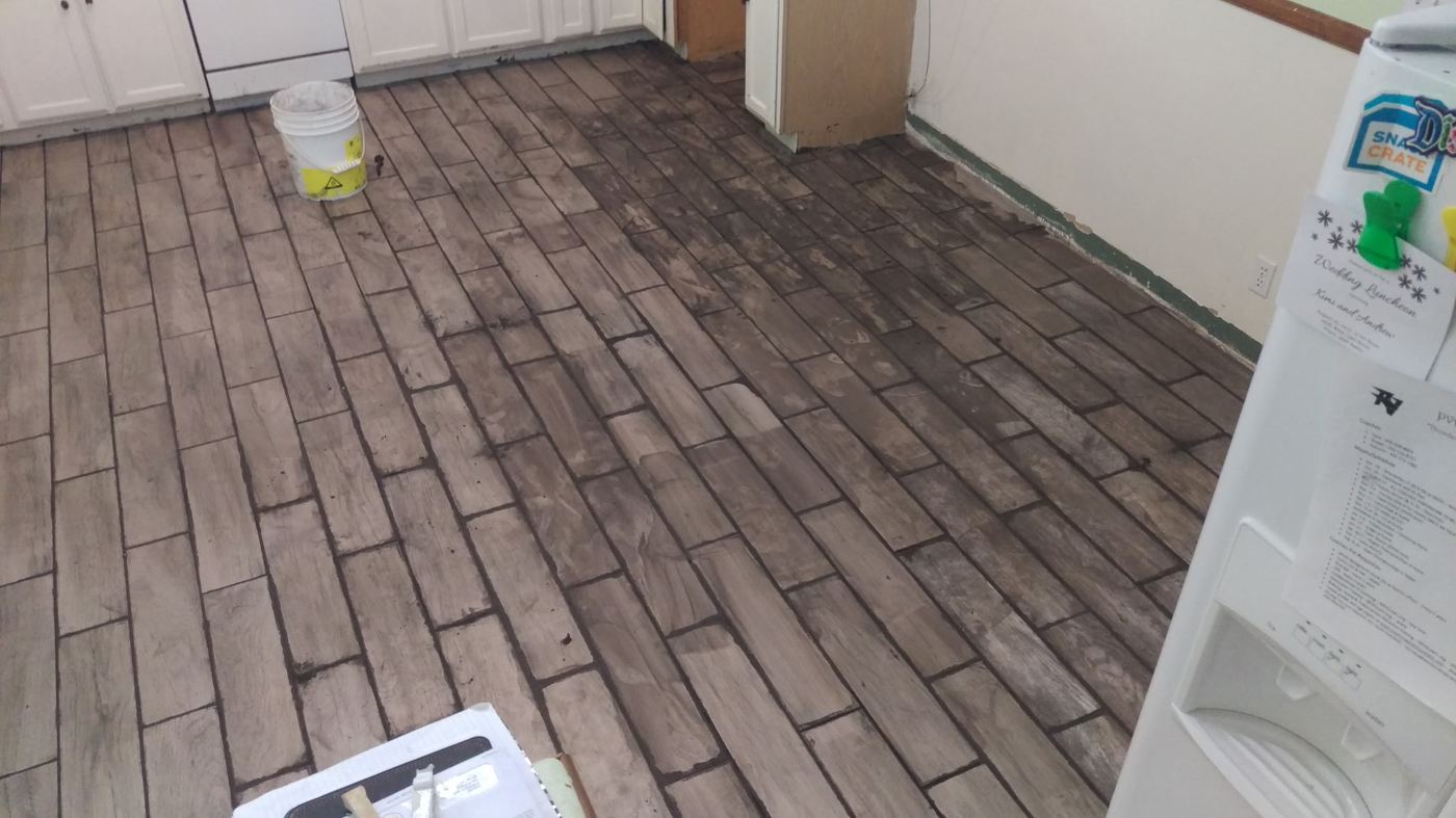 Tile installation, laundry area