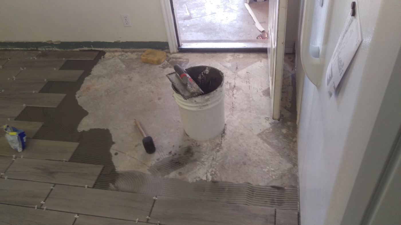 Mortar application at the doorway